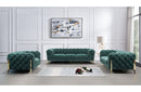 Divani Casa Quincey Transitional Emerald Green Velvet Sofa Set