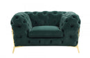 Divani Casa Quincey Transitional Emerald Green Velvet Chair