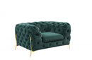 Divani Casa Quincey Transitional Emerald Green Velvet Chair