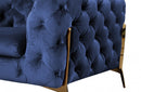 Divani Casa Quincey Transitional Blue Velvet Loveseat