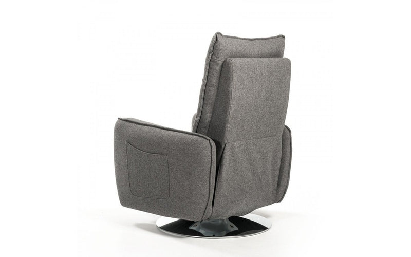 Divani Casa Fairfax Modern Grey Fabric Recliner Chair