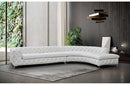 DIvani Casa Kohl Contemporary White RAF Curved Shape Sectional Sofa w/ Chaise