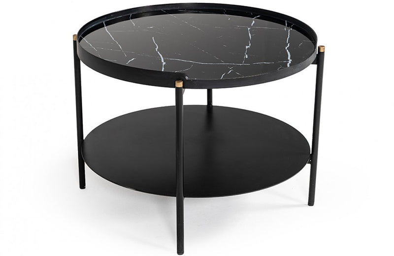 Modrest Randal Modern Round Black Metal Coffee Table