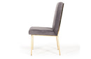 Modrest Reba Modern Grey Velvet & Gold Dining Chair (Set of 2)