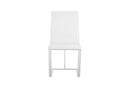 Modrest Frankie Modern White & Brushed Stainless Steel Dining Chair