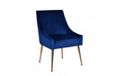 Modrest Castana Modern Blue Velvet & Gold Dining Chair (Set of 2)