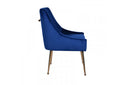 Modrest Castana Modern Blue Velvet & Gold Dining Chair (Set of 2)