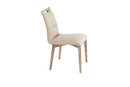 Ritz Ash Gray Beige Leather Dining Chair
