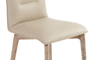 Ritz Ash Gray Beige Leather Dining Chair