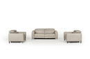 Cristian Modern Grey Leather Sofa Set w/ Recliners