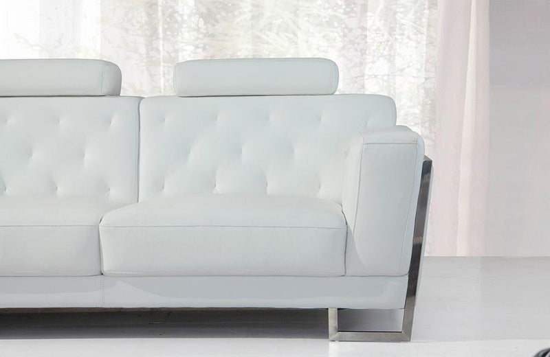 Paris Modern White Leather Sofa Set