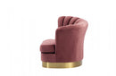 Divani Casa Arvada Modern Pink Velvet Lounge Chair