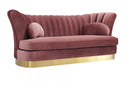 Divani Casa Arvada Modern Pink Velvet & Gold Sofa