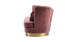 Divani Casa Arvada Modern Pink Velvet & Gold Sofa
