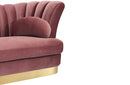 Divani Casa Arvada Modern Pink Velvet & Gold Sofa