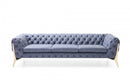Divani Casa Catania Transitional Blue Leatherette Sofa Set