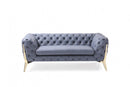Divani Casa Catania Transitional Blue Leatherette Sofa Set