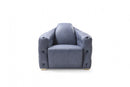 Divani Casa Catania Transitional Blue Leatherette Sofa Set
