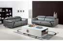 Divani Casa Wolford Modern Grey Leather Loveseat