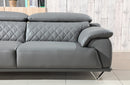 Divani Casa Wolford Modern Grey Leather Loveseat