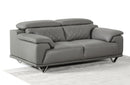Divani Casa Wolford Modern Grey Leather Loveseat