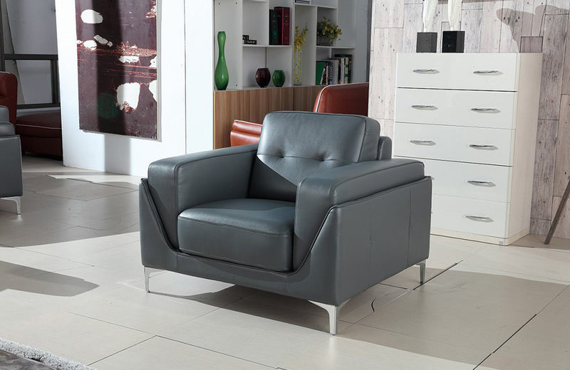 Divani Casa Markham Modern Grey Bonded Leather Chair
