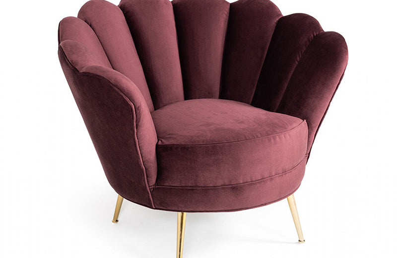 Divani Casa Selva Modern Rust Velvet Accent Chair