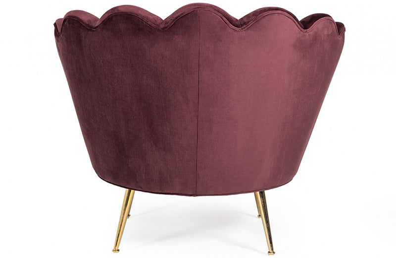 Divani Casa Selva Modern Rust Velvet Accent Chair