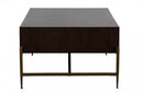 Modrest Shane Modern Acacia & Brass Coffee Table