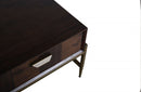 Modrest Shane Modern Acacia & Brass Coffee Table