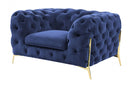 Divani Casa Sheila Transitional Dark Blue Fabric Chair