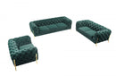 Divani Casa Sheila Modern Emerald Green Fabric Sofa Set