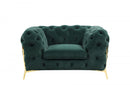 Divani Casa Sheila Modern Emerald Green Fabric Sofa Set