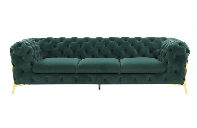 Divani Casa Sheila Transitional Emerald Green Fabric Sofa