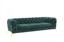 Divani Casa Sheila Transitional Emerald Green Fabric Sofa