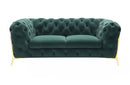 Divani Casa Sheila Transitional Emerald Green Fabric Loveseat