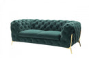 Divani Casa Sheila Transitional Emerald Green Fabric Loveseat