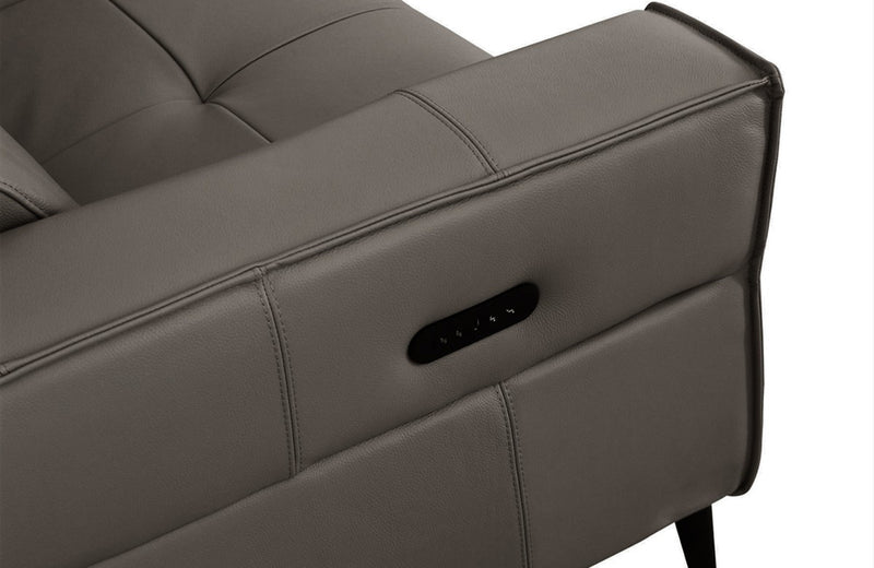 Divani Casa Nella Modern Dark Grey Leather Sofa w/ Electric Recliners