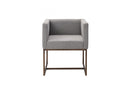 Modrest Marty Modern Grey & Copper Antique Brass Dining Chair
