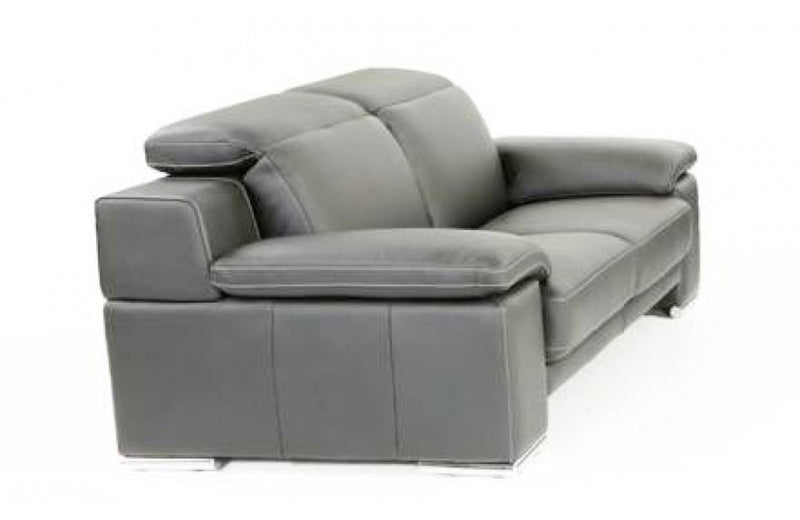 Estro Salotti Evergreen Modern Stone Grey Italian Leather Sofa
