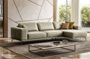 Coronelli Collezioni Soho Italian Right Facing Grey Maya Cloud Leather Sectional Sofa
