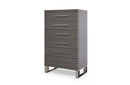Modrest Splendor Grey High Gloss Slatted Chest