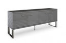 Modrest Splendor Grey High Gloss Slatted Buffet