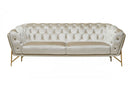 Divani Casa Stella Transitional Beige Velvet Sofa