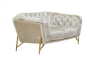 Divani Casa Stella Transitional Beige Velvet Loveseat