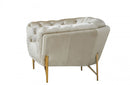 Divani Casa Stella Transitional Beige Velvet Chair