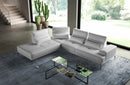Coronelli Collezioni Sunset Contemporary Italian White Leather Sectional Sofa