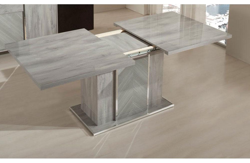 Alexa Italian Modern Gray Extendable Dining Table