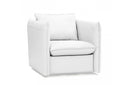 Divani Casa Tamworth Modern White Leather Swivel Lounge Chair