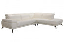 Kyla Modern White Leather Sectional Sofa